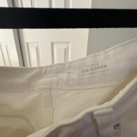 Old Navy High Rise OG Loose 14 Tall White - Picture 3 of 3